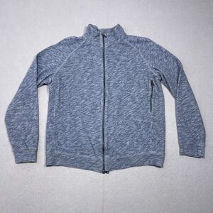 Vince Full Zip Jacket Women XL Blue Heathered Cotton Lounge Zip Pocket Casual